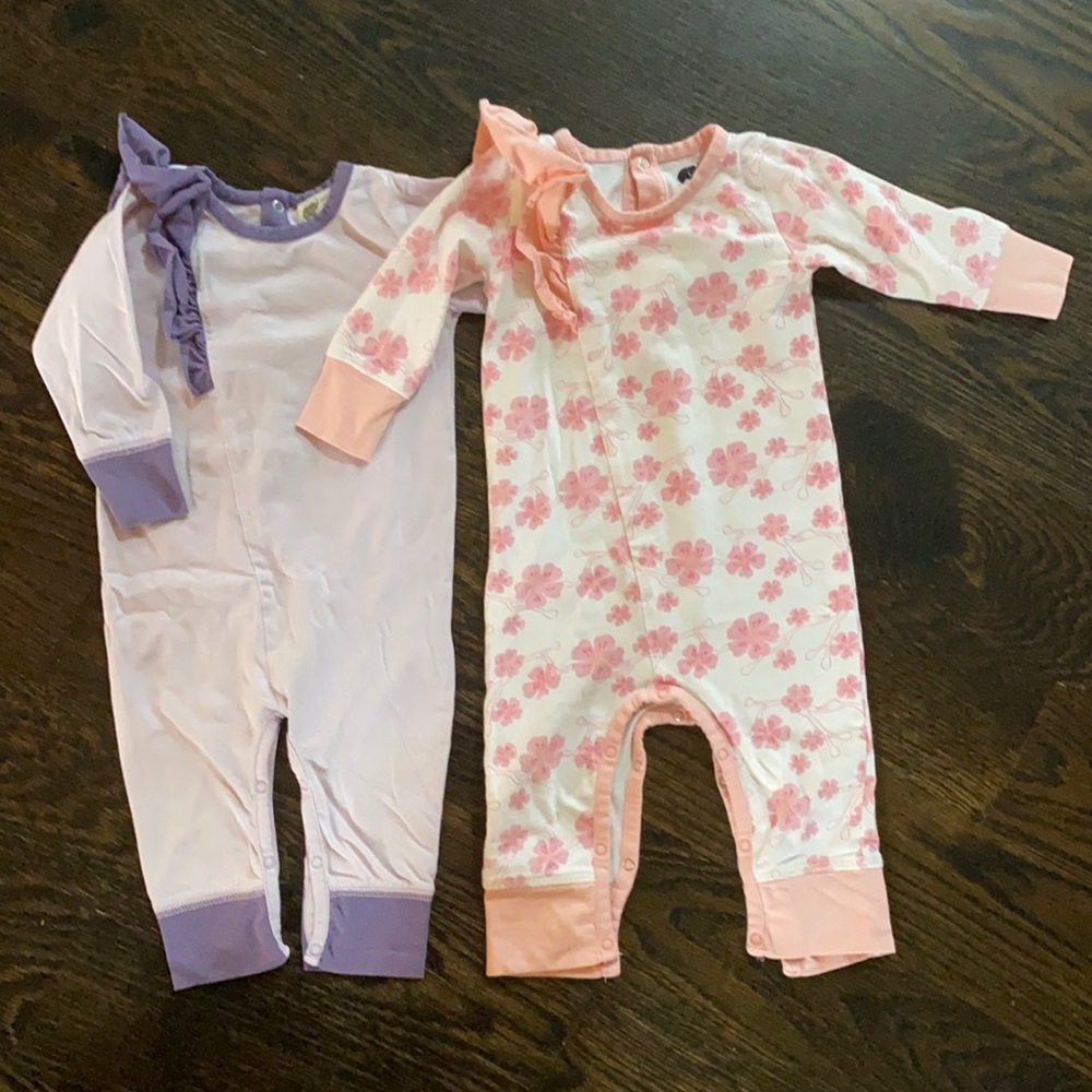 Monica and Andy baby rompers